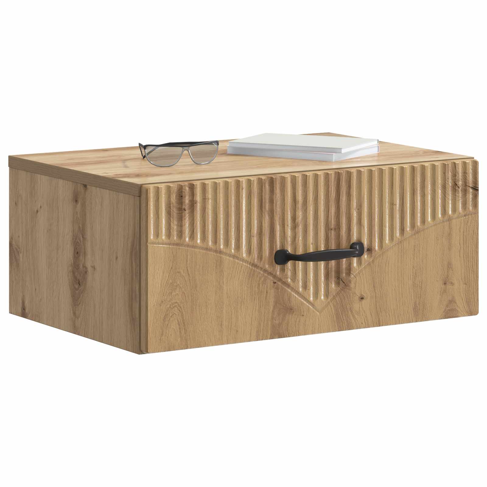 vidaXL Wall-Mounted Bedside Cabinet 2 pcs Artisan Oak 3