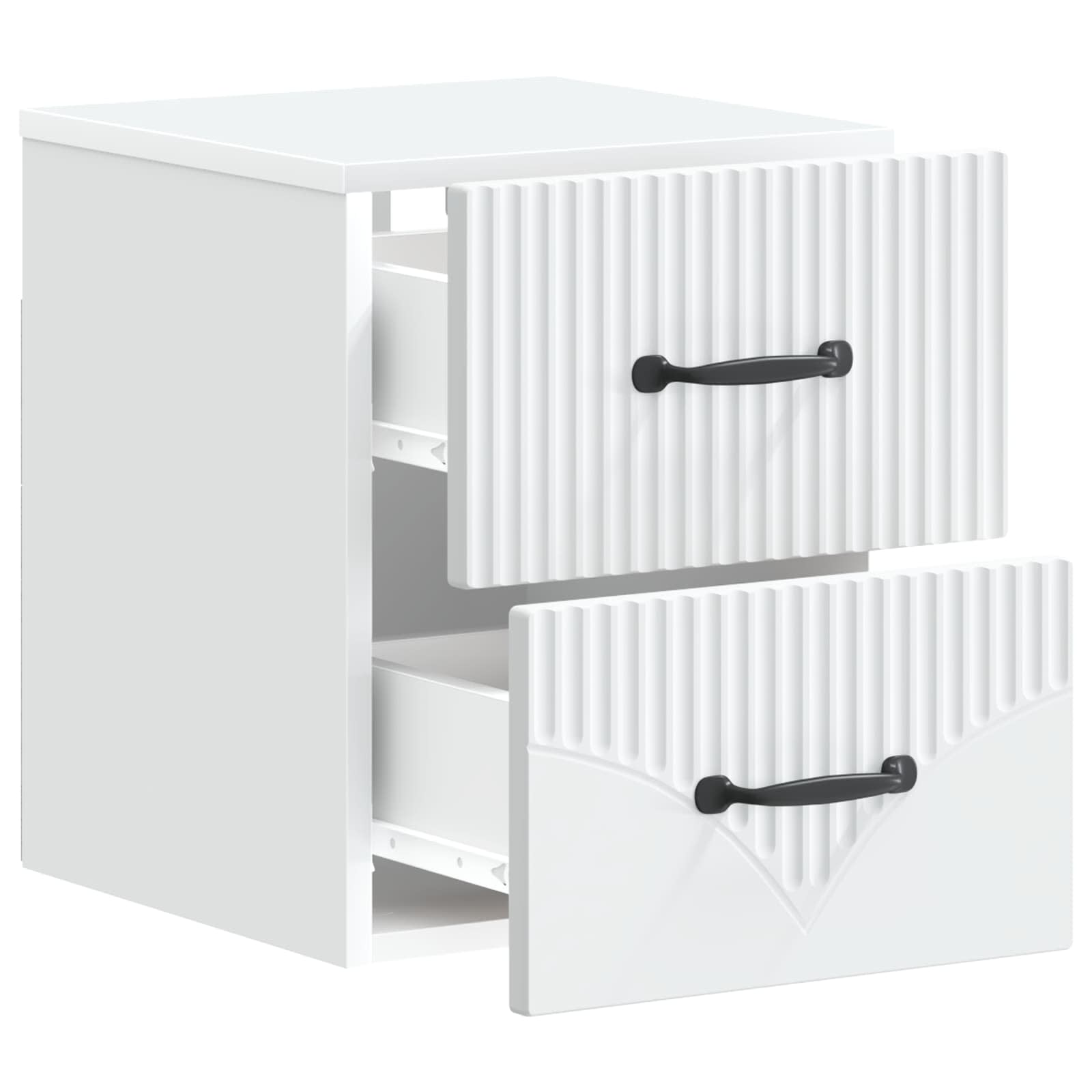 vidaXL Wall-Mounted Bedside Cabinet White 34.5 x 33 x 40 cm 4