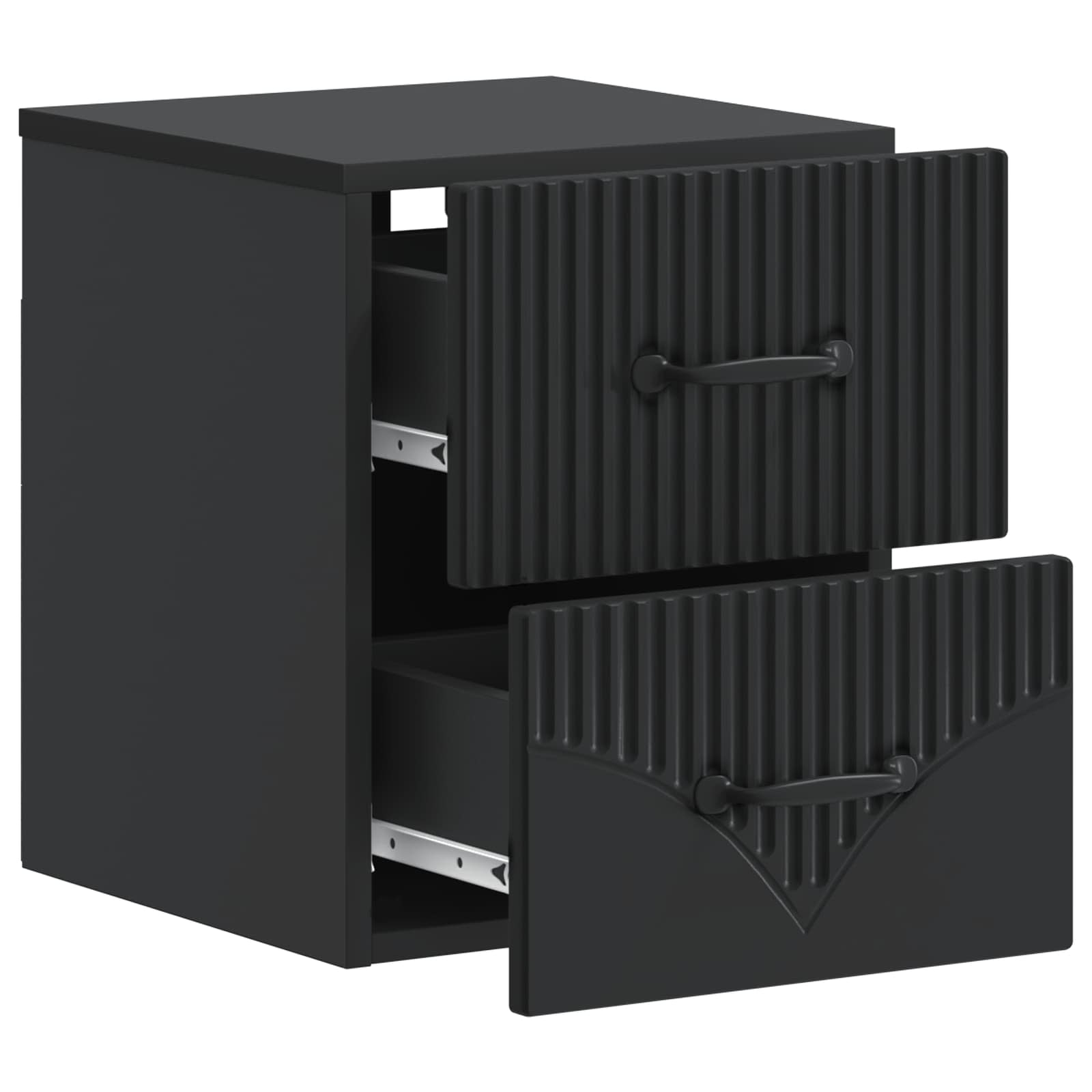 vidaXL Wall-Mounted Bedside Cabinet Black 34.5 x 33 x 40 cm 4