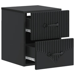vidaXL Wall-Mounted Bedside Cabinet Black 34.5 x 33 x 40 cm 4