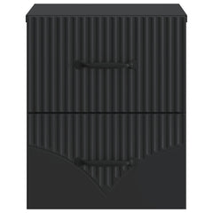 vidaXL Wall-Mounted Bedside Cabinet Black 34.5 x 33 x 40 cm 5