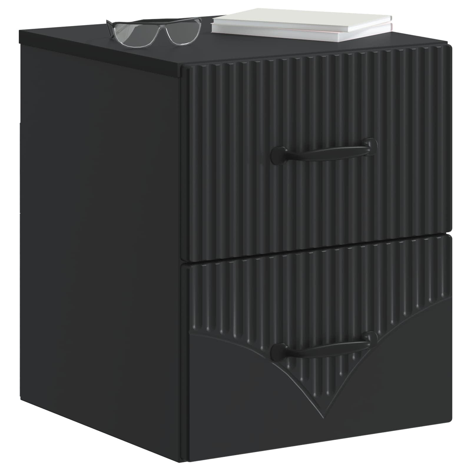 vidaXL Wall-Mounted Bedside Cabinet Black 34.5 x 33 x 40 cm 3