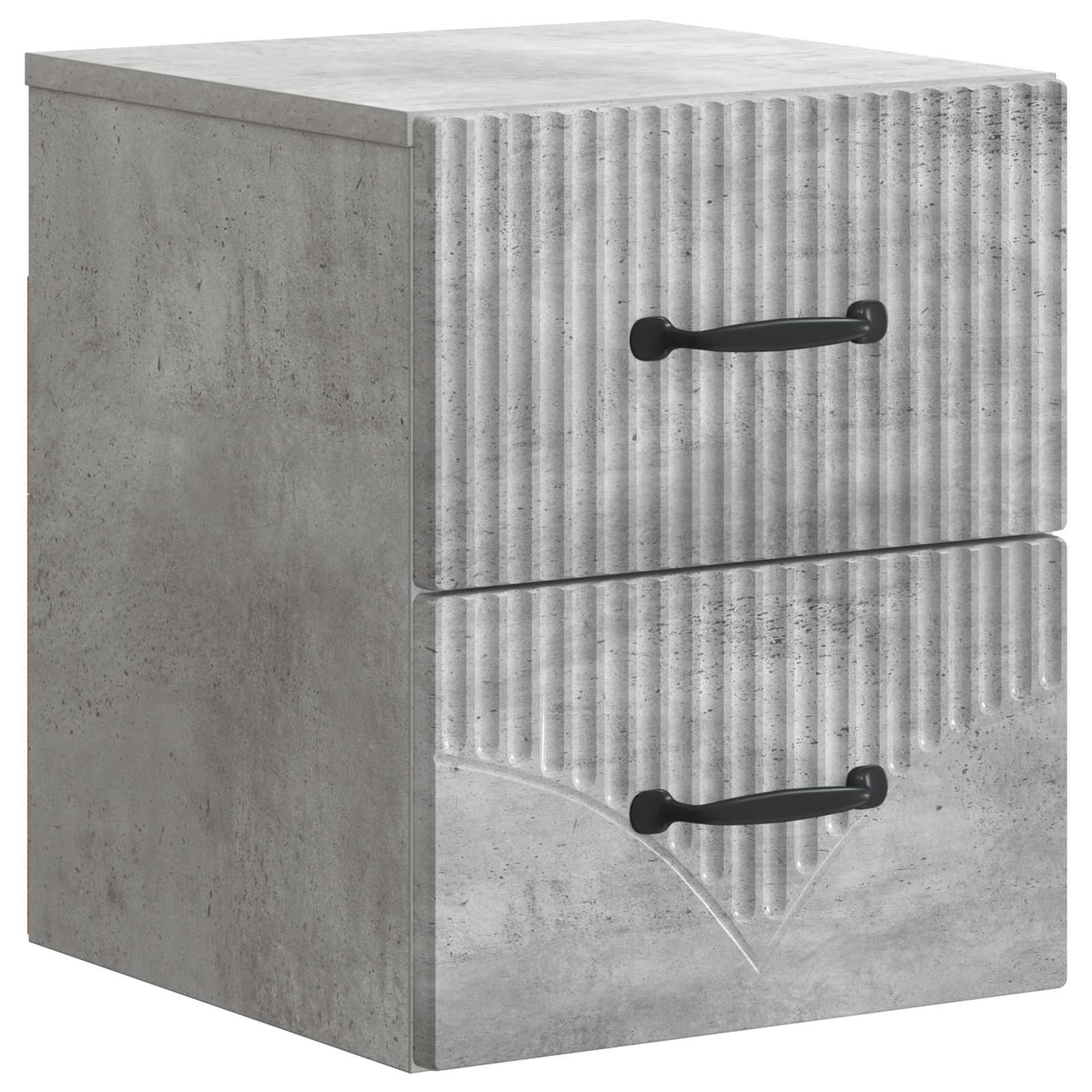 vidaXL Wall-Mounted Bedside Cabinet Concrete Grey 34.5 x 33 x 40 cm 2
