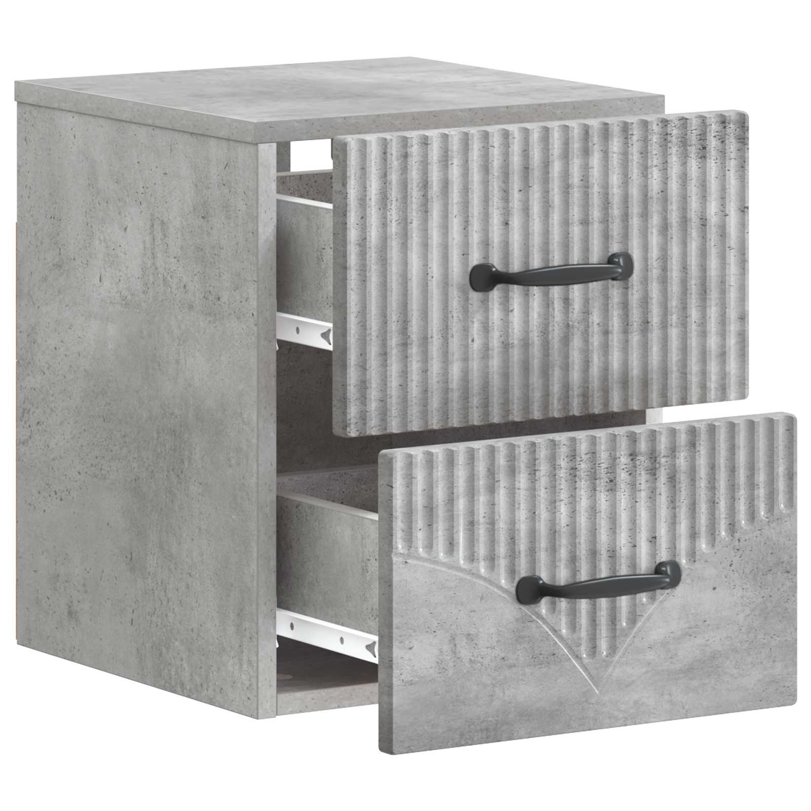 vidaXL Wall-Mounted Bedside Cabinet Concrete Grey 34.5 x 33 x 40 cm 4