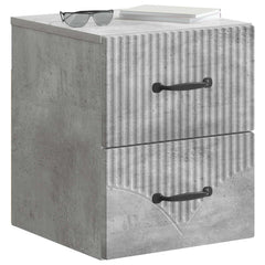 vidaXL Wall-Mounted Bedside Cabinet Concrete Grey 34.5 x 33 x 40 cm 3