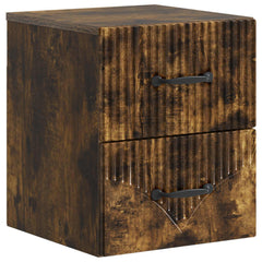 vidaXL Wall-Mounted Bedside Cabinet Smoked Oak 34.5 x 33 x 40 cm 2