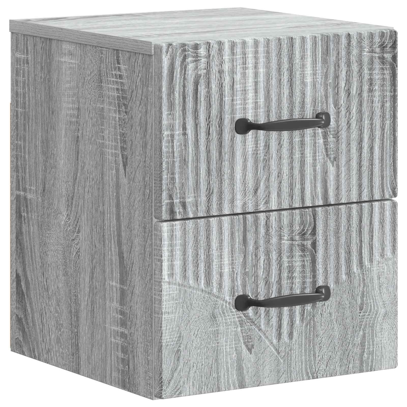 vidaXL Wall-Mounted Bedside Cabinet Grey Sonoma 34.5 x 33 x 40 cm 2