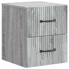 vidaXL Wall-Mounted Bedside Cabinet Grey Sonoma 34.5 x 33 x 40 cm 2