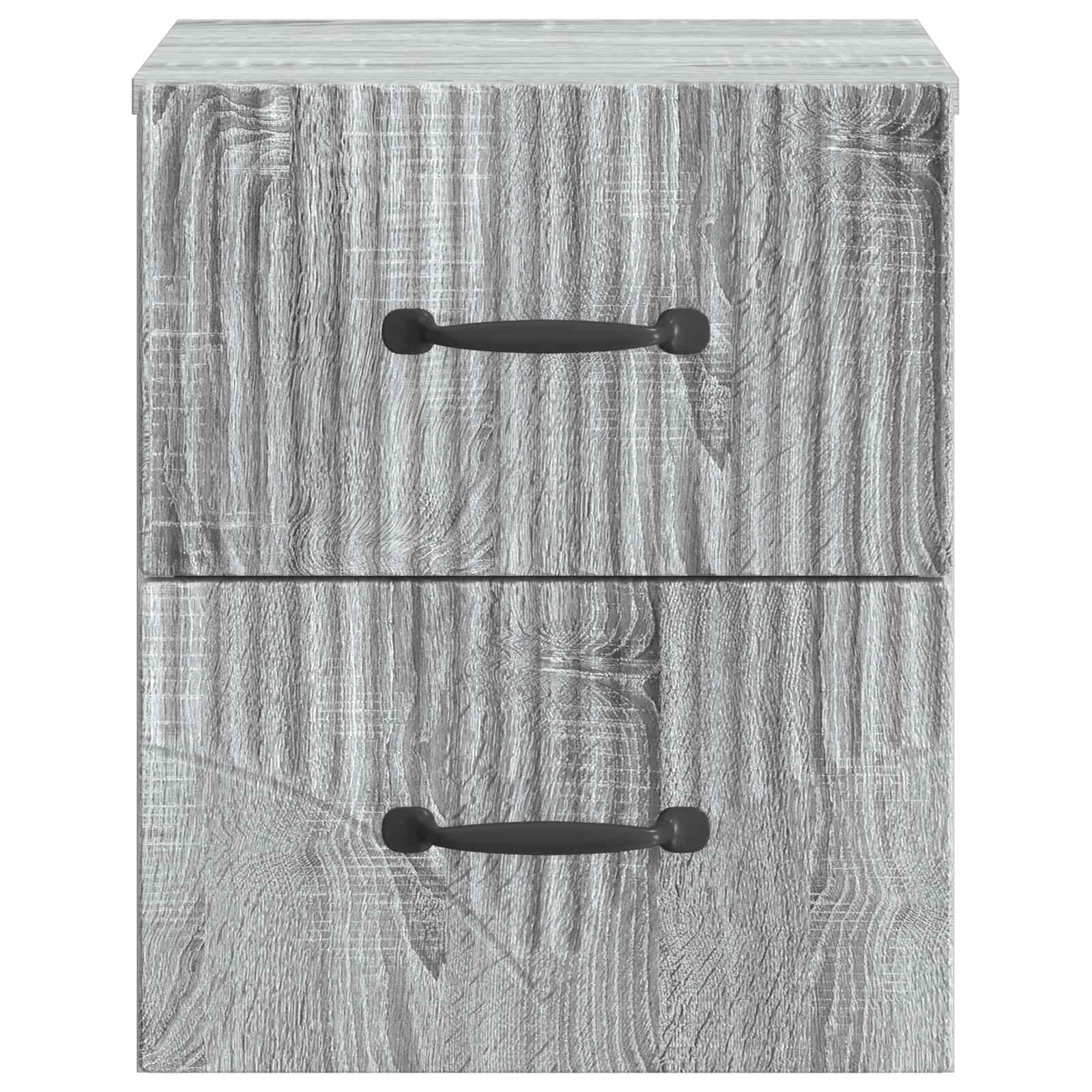 vidaXL Wall-Mounted Bedside Cabinet Grey Sonoma 34.5 x 33 x 40 cm 5