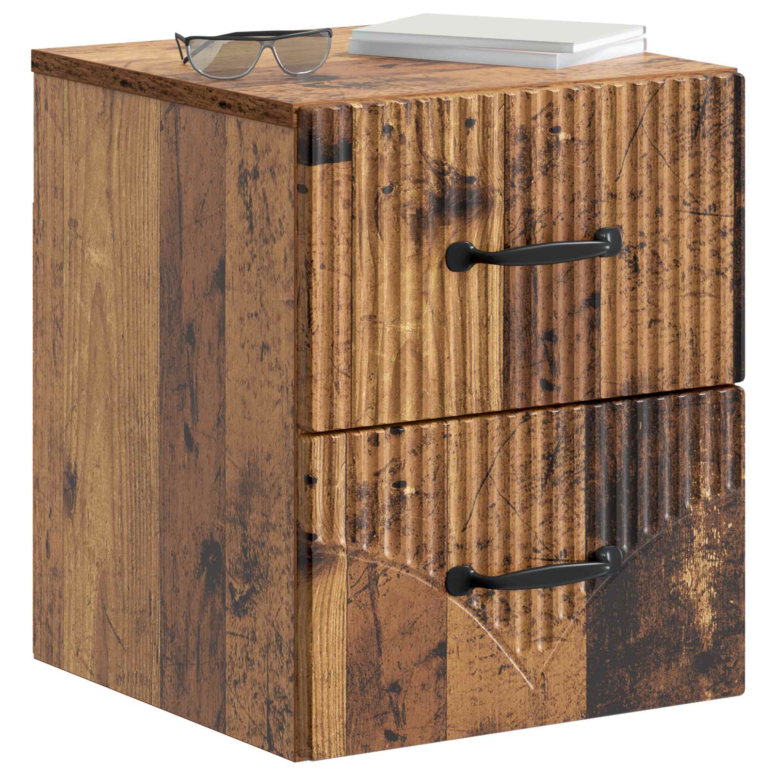vidaXL Wall-Mounted Bedside Cabinet Old Wood 34.5 x 33 x 40 cm 3