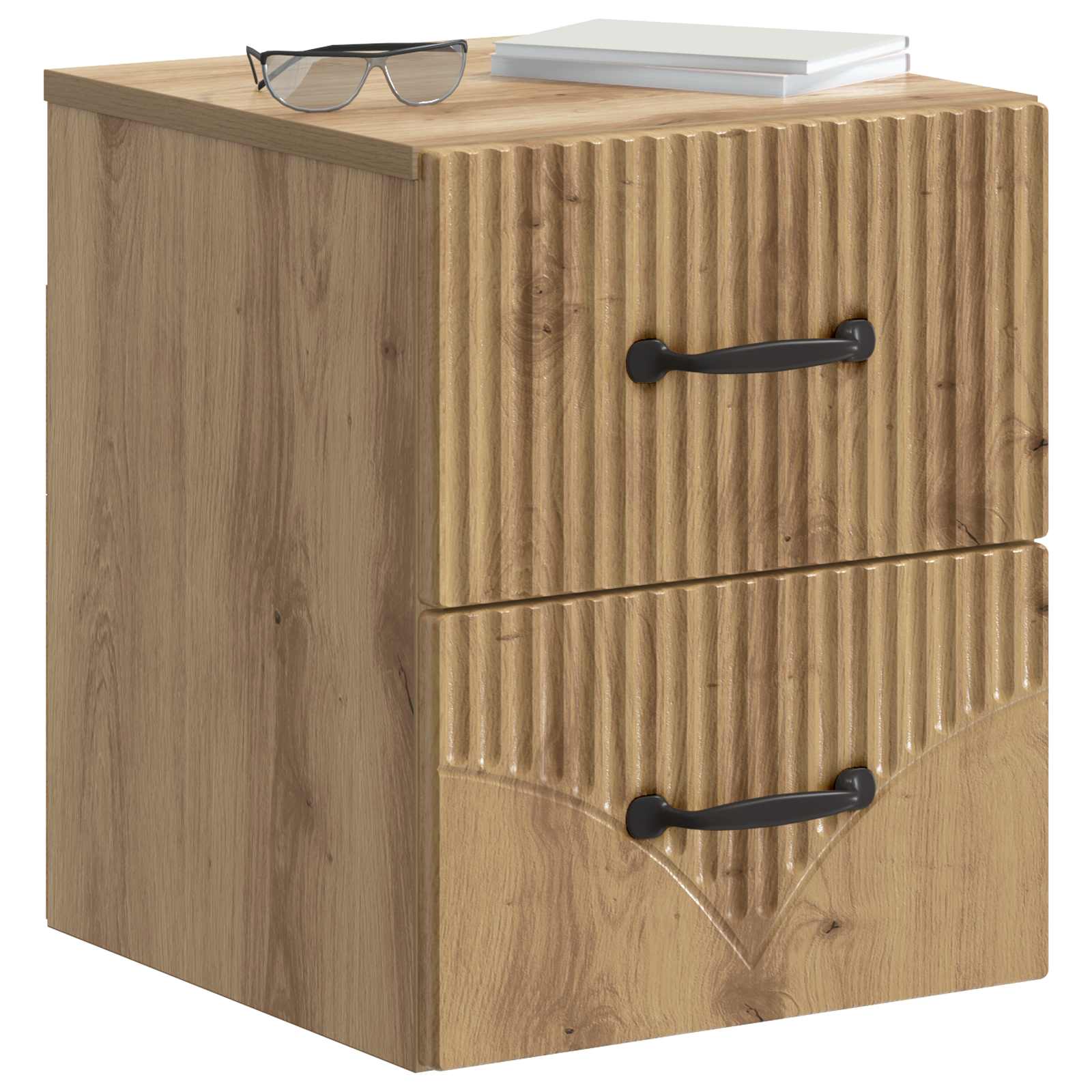 vidaXL Wall-Mounted Bedside Cabinet Artisan Oak 34.5 x 33 x 40 cm 3