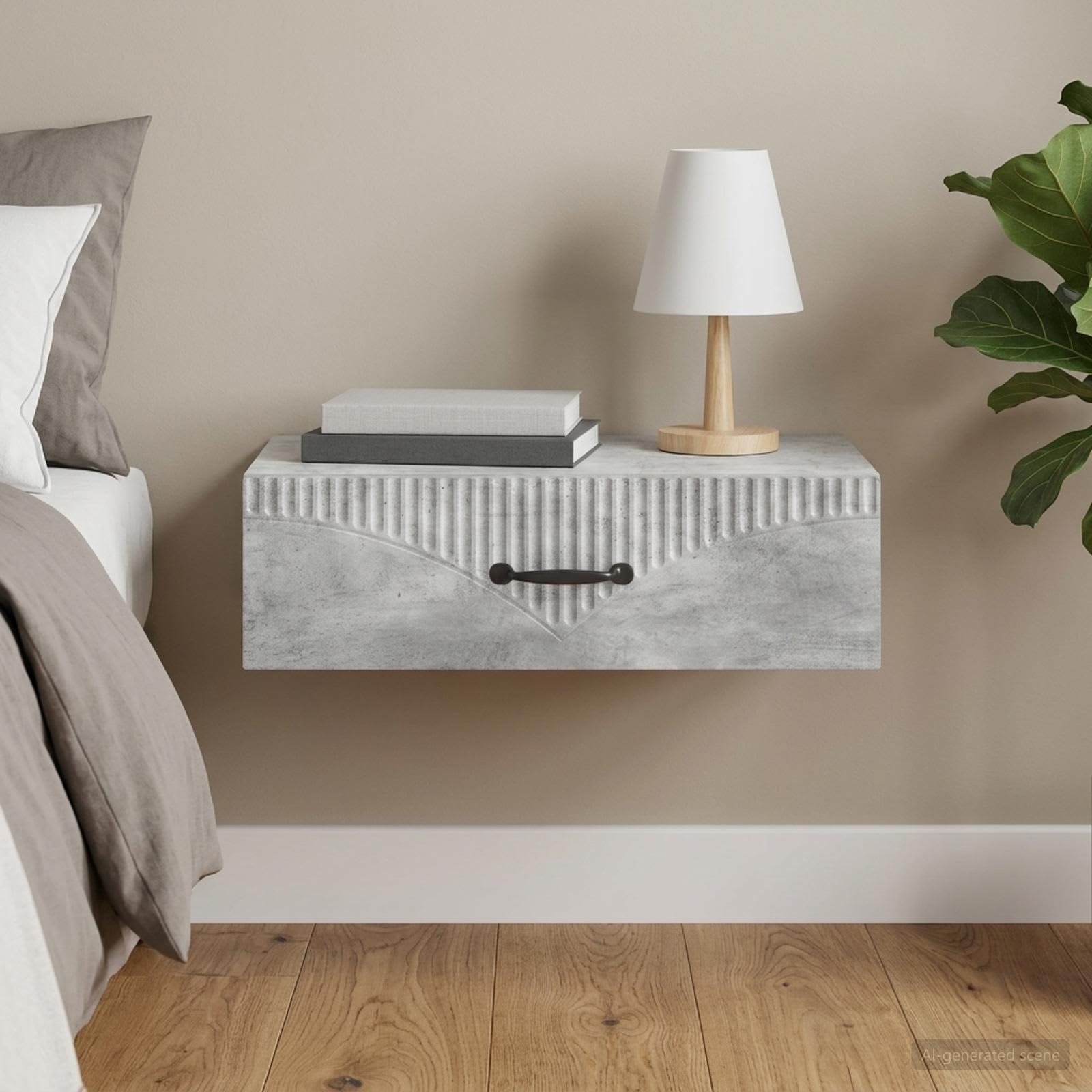 vidaXL Wall-Mounted Side Table 59 x 34.5 x 17 cm Engineered Wood 1