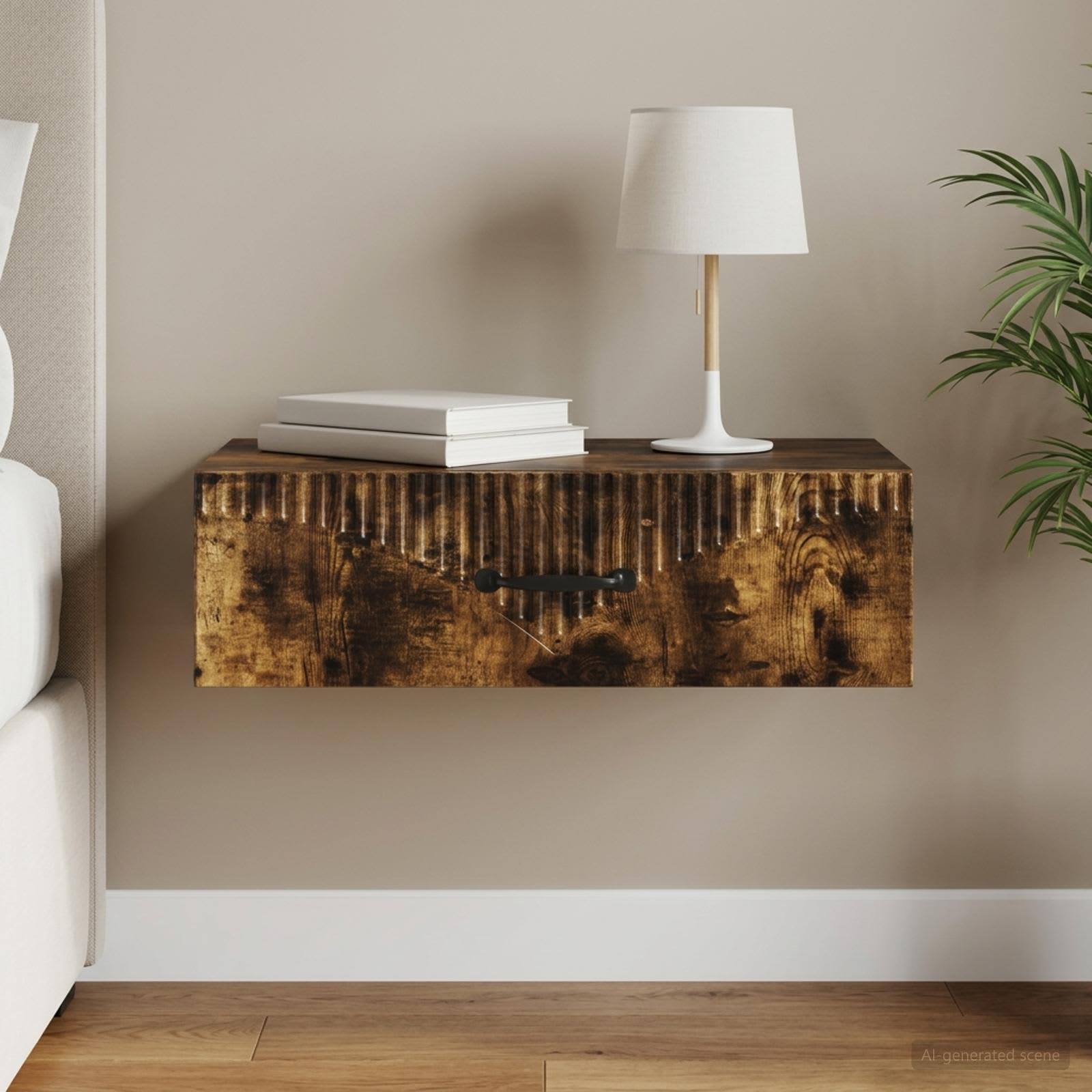vidaXL Wall-Mounted Side Table 59 x 34.5 x 17 cm Engineered Wood 1