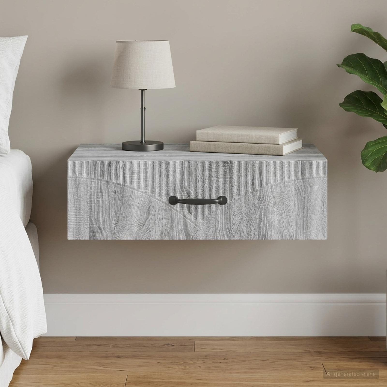 vidaXL Wall-Mounted Side Table 59 x 34.5 x 17 cm Engineered Wood 1