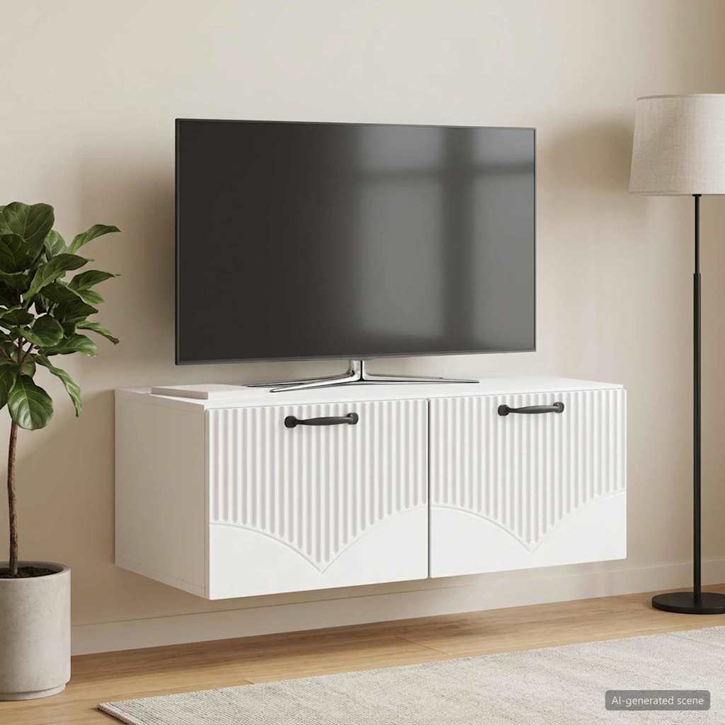 vidaXL Wall-Mounted TV Cabinet High Gloss White 78.5 x 41 x 30 cm 4