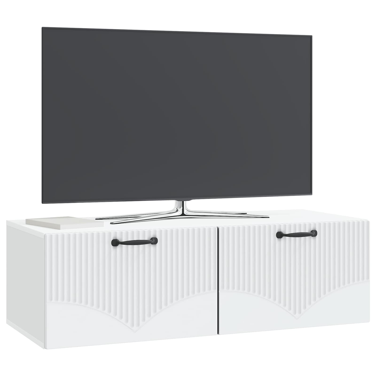 vidaXL Wall-Mounted TV Cabinet White 98 x 41 x 30 cm Engineered Wood 3