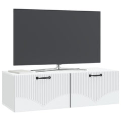 vidaXL Wall-Mounted TV Cabinet White 98 x 41 x 30 cm Engineered Wood 3