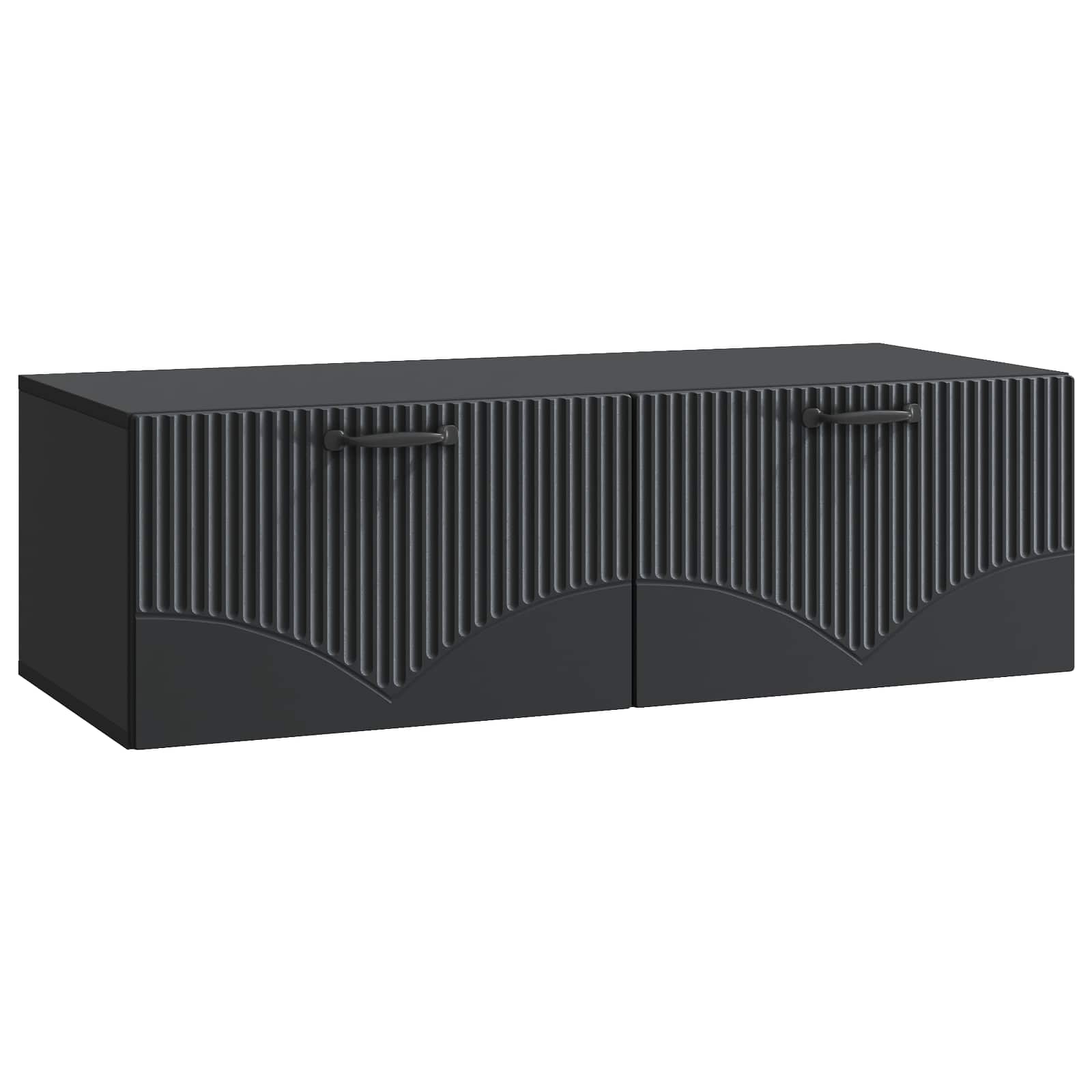vidaXL Wall-Mounted TV Cabinet Black 98 x 41 x 30 cm Engineered Wood 2
