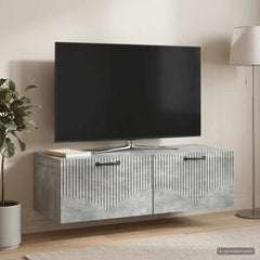 vidaXL Wall-Mounted TV Cabinet Concrete Grey 98 x 41 x 30 cm 4