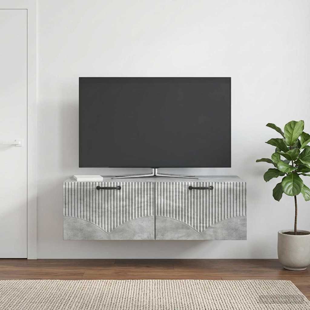 vidaXL Wall-Mounted TV Cabinet Concrete Grey 98 x 41 x 30 cm 1