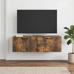 vidaXL Wall-Mounted TV Cabinet Smoked Oak 98 x 41 x 30 cm 4
