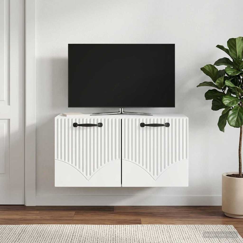 vidaXL Wall-Mounted TV Cabinet White 59.5 x 31 x 30 cm Engineered Wood 1