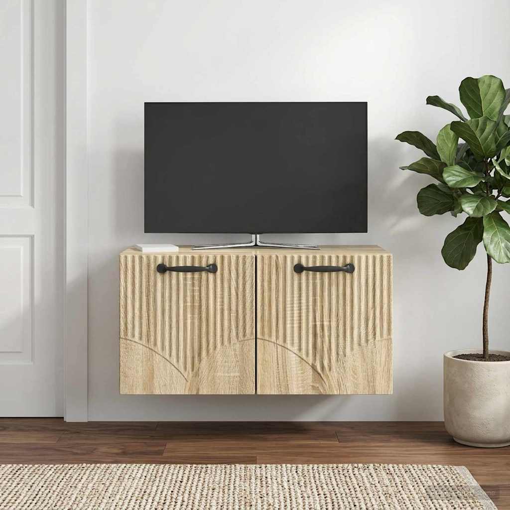 vidaXL Wall-Mounted TV Cabinet Sonoma Oak 59.5 x 31 x 30 cm 1
