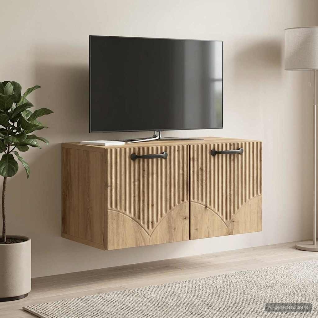 vidaXL Wall-Mounted TV Cabinet 59.5 x 31 x 30 cm Artisan Oak 1