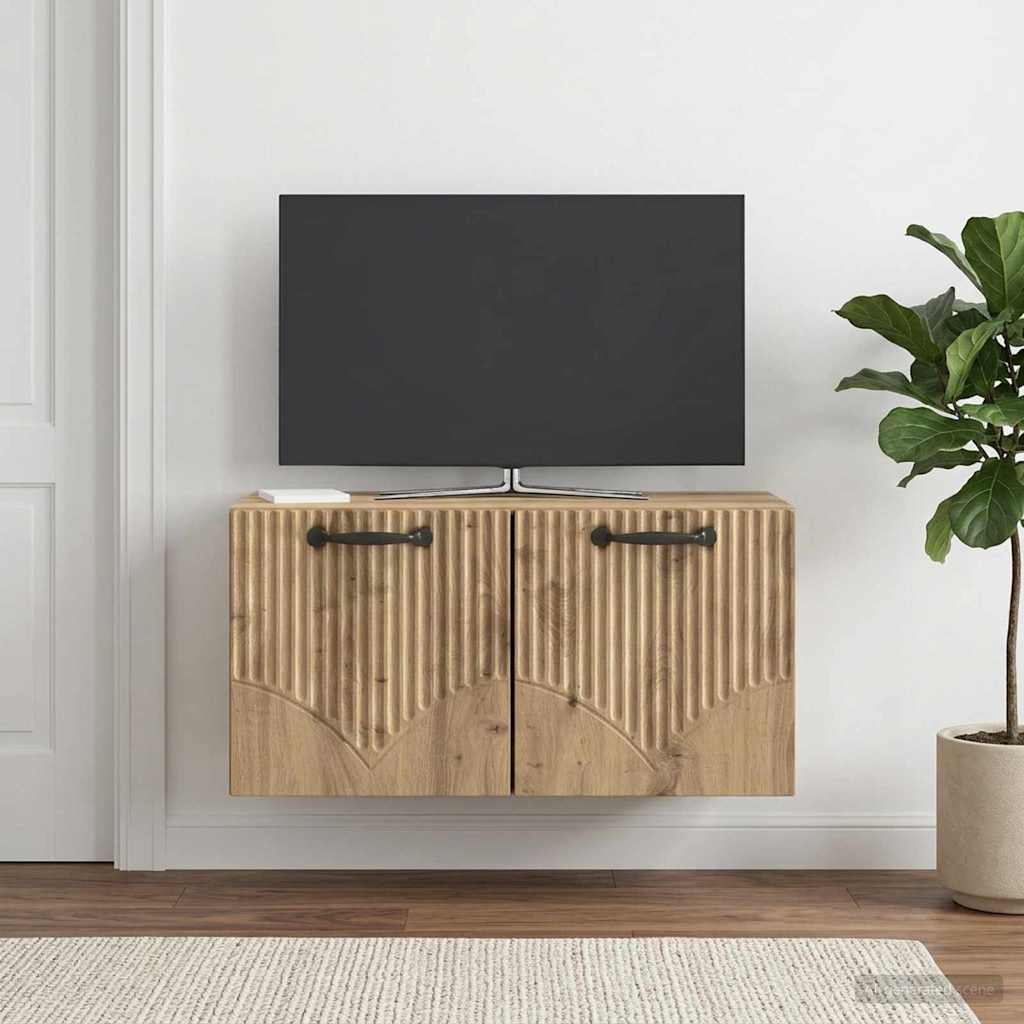 vidaXL Wall-Mounted TV Cabinet 59.5 x 31 x 30 cm Artisan Oak 4