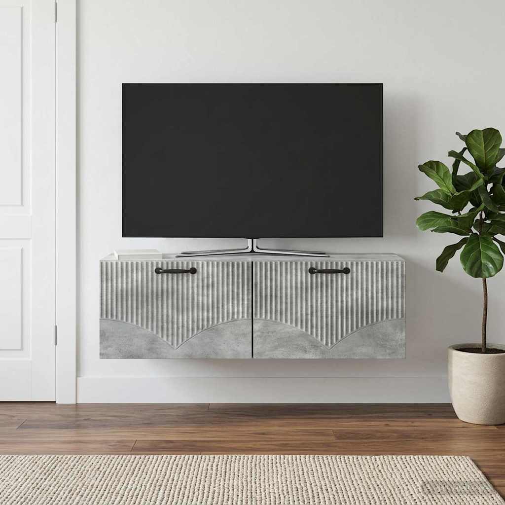 Wall-Mounted TV Cabinet 98 x 31 x 30 cm Concrete grey