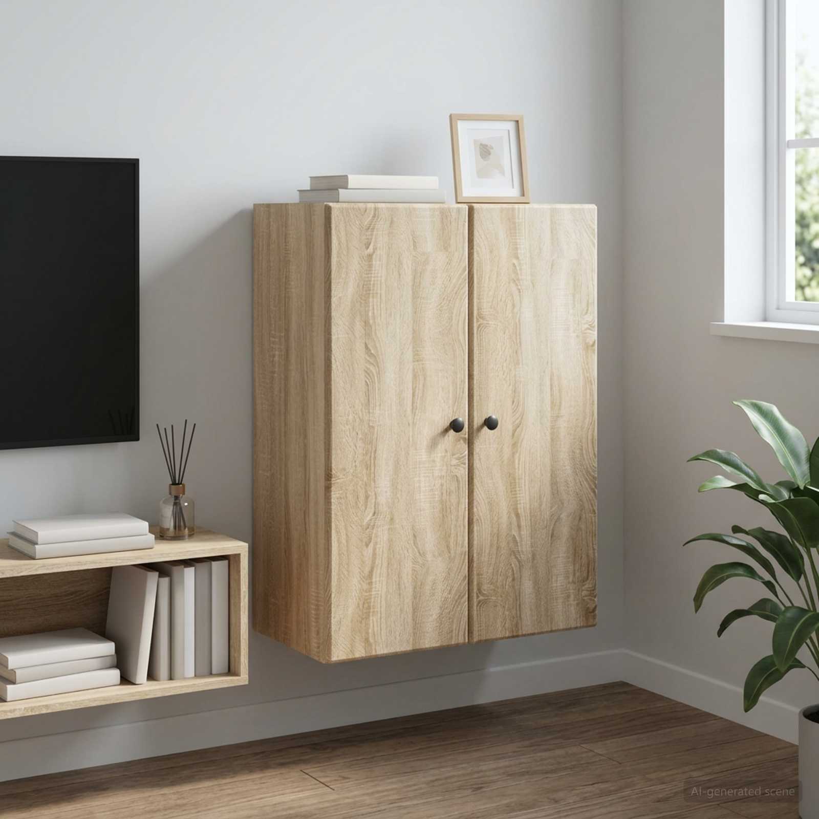vidaXL Wall-Mounted Cabinet 66 x 34.5 x 90 cm Engineered Wood 1