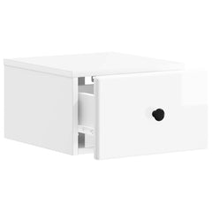 vidaXL Wall-Mounted Bedside Cabinet High Gloss White 34.5 x 33 x 20 cm 4