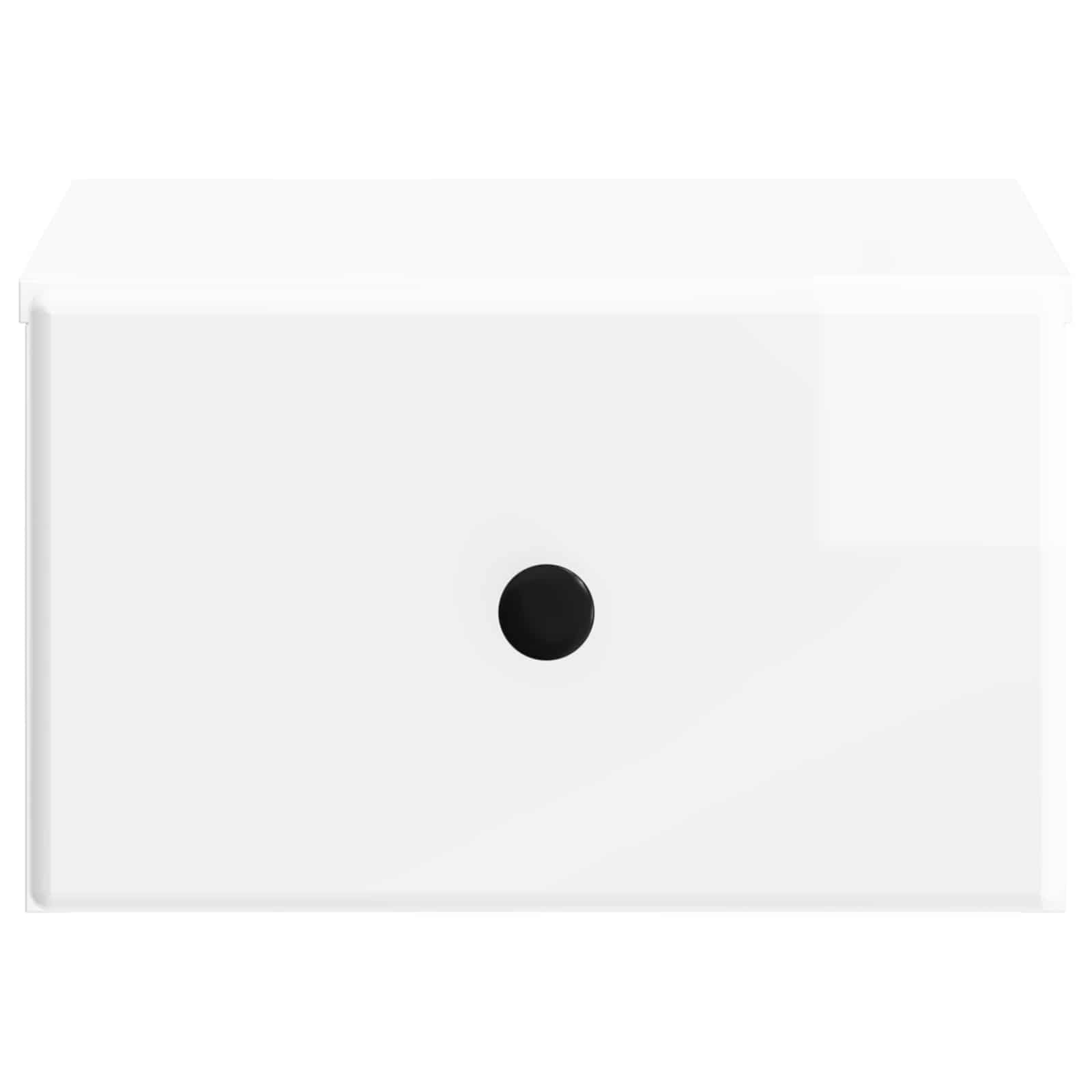 vidaXL Wall-Mounted Bedside Cabinet High Gloss White 34.5 x 33 x 20 cm 5