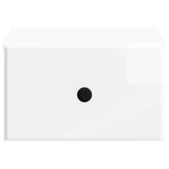 vidaXL Wall-Mounted Bedside Cabinet High Gloss White 34.5 x 33 x 20 cm 5