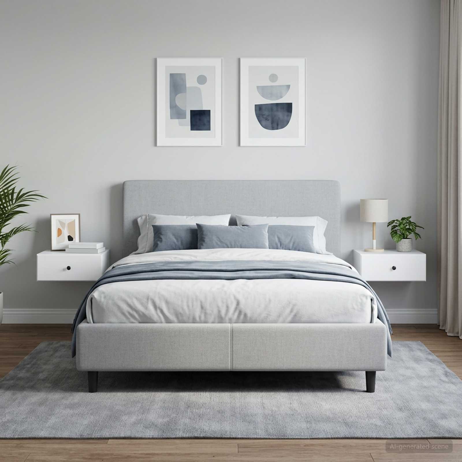 vidaXL Wall-Mounted Bedside Cabinet 2 pcs White 49 x 34.5 x 20 cm 4