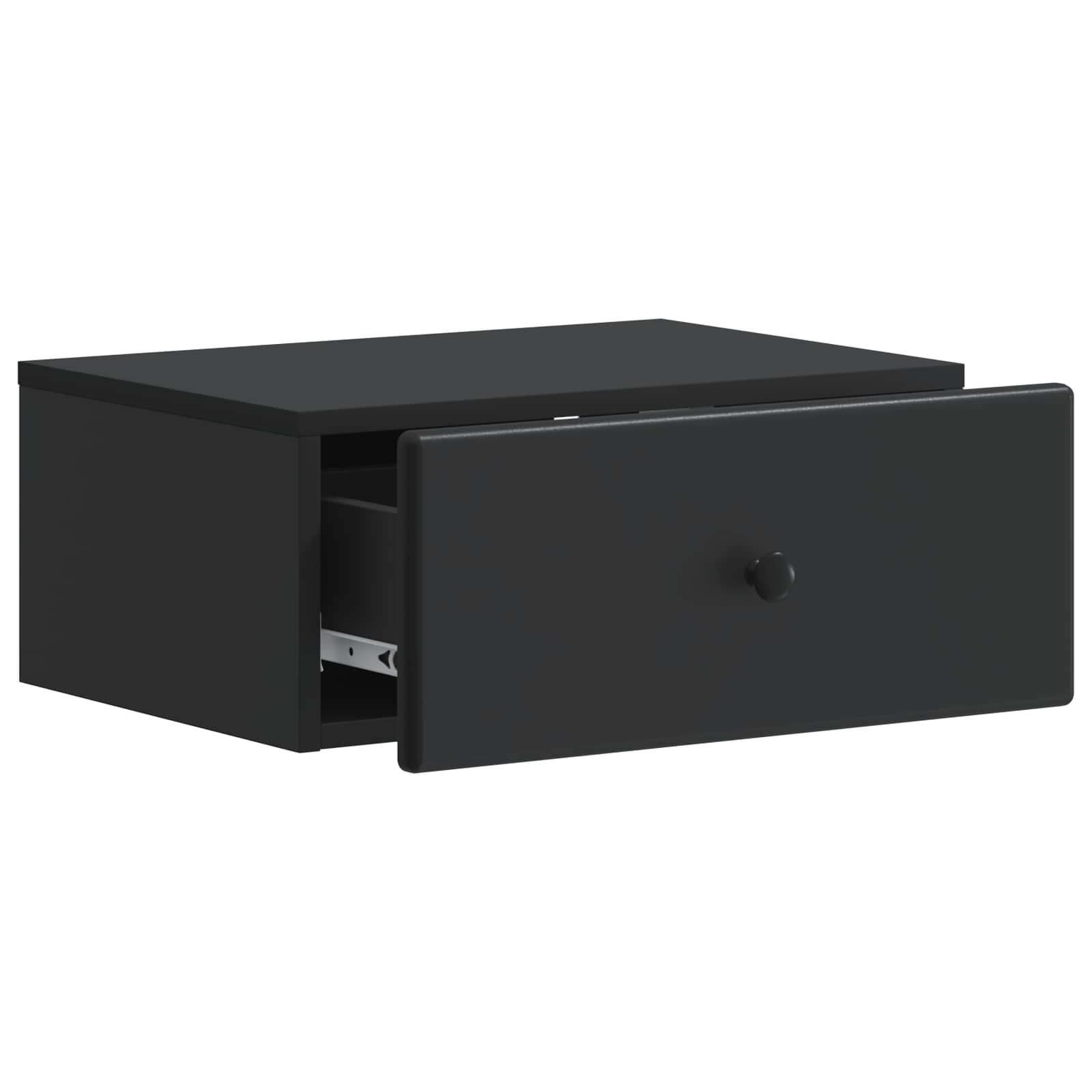 vidaXL Wall-Mounted Bedside Cabinet Black 49 x 34.5 x 20 cm 4