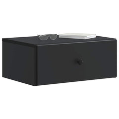 vidaXL Wall-Mounted Bedside Cabinet 2 pcs Black 49 x 34.5 x 20 cm 3