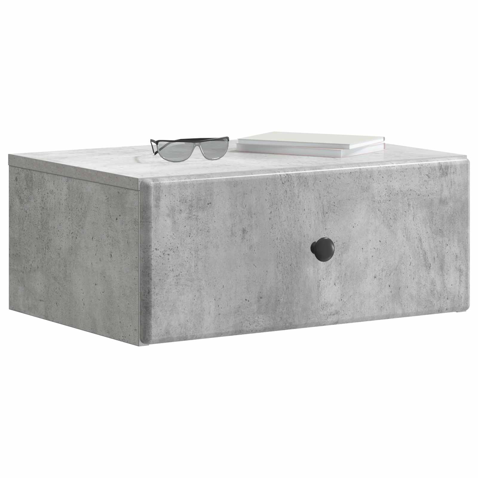vidaXL Wall-Mounted Bedside Cabinet Concrete Grey 49 x 34.5 x 20 cm 3
