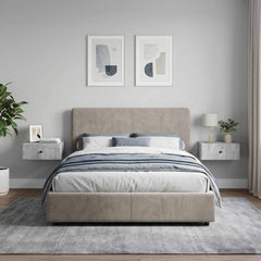 vidaXL Wall-Mounted Bedside Cabinet 2 pcs Concrete Grey 4
