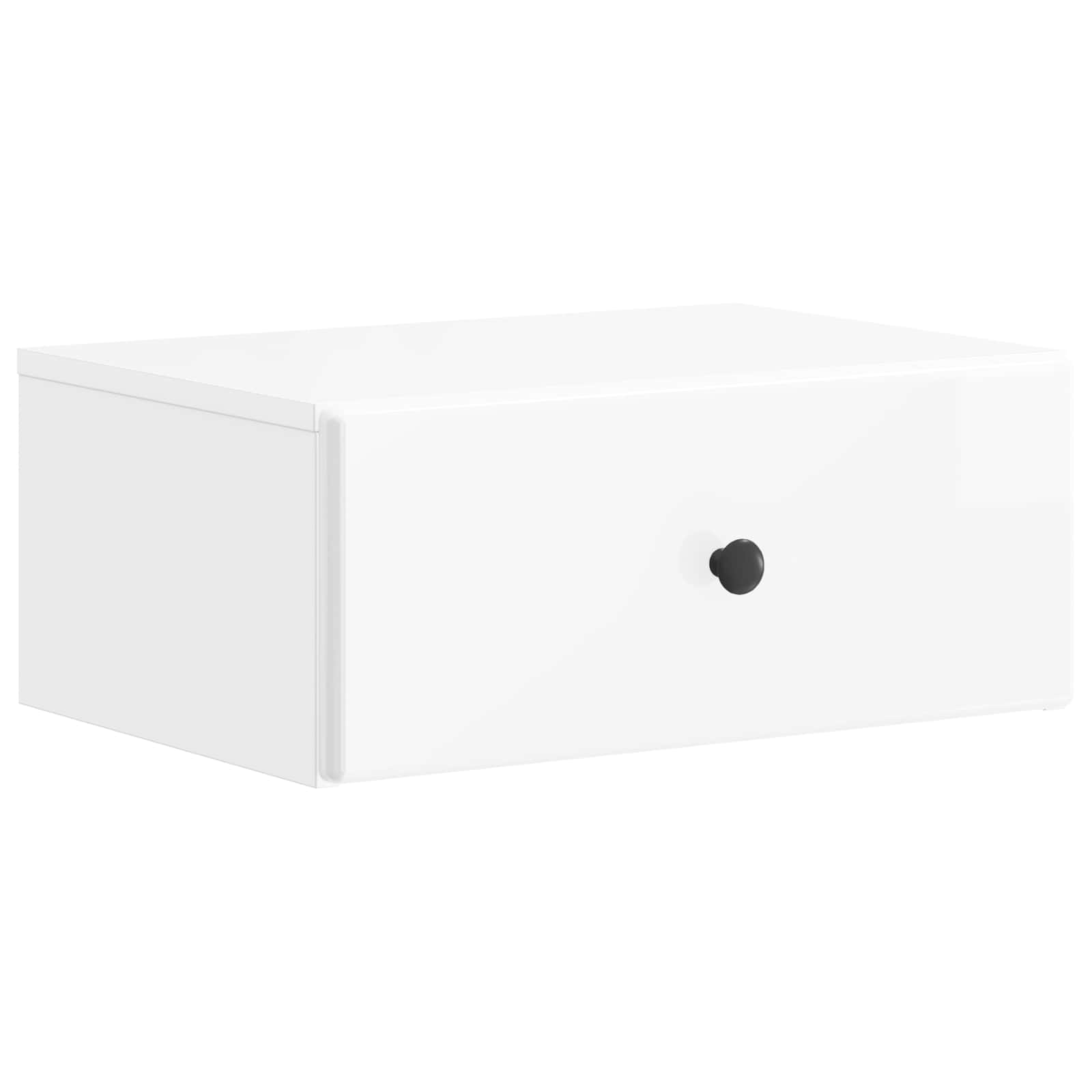 vidaXL Wall-Mounted Bedside Cabinet High Gloss White 49 x 34.5 x 20 cm 2