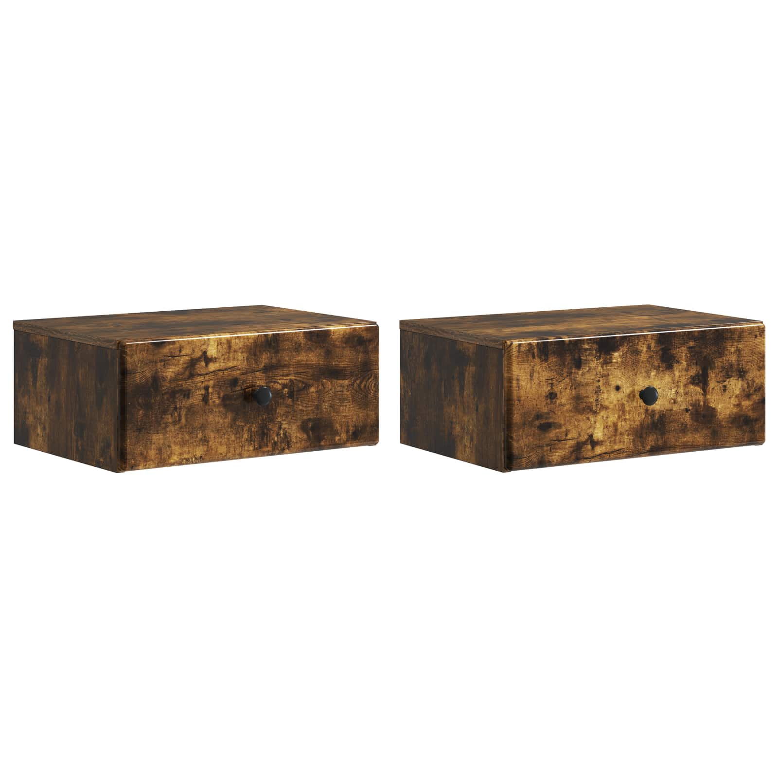 vidaXL Wall-Mounted Bedside Cabinet 2 pcs Smoked Oak 49 x 34.5 x 20 cm 2