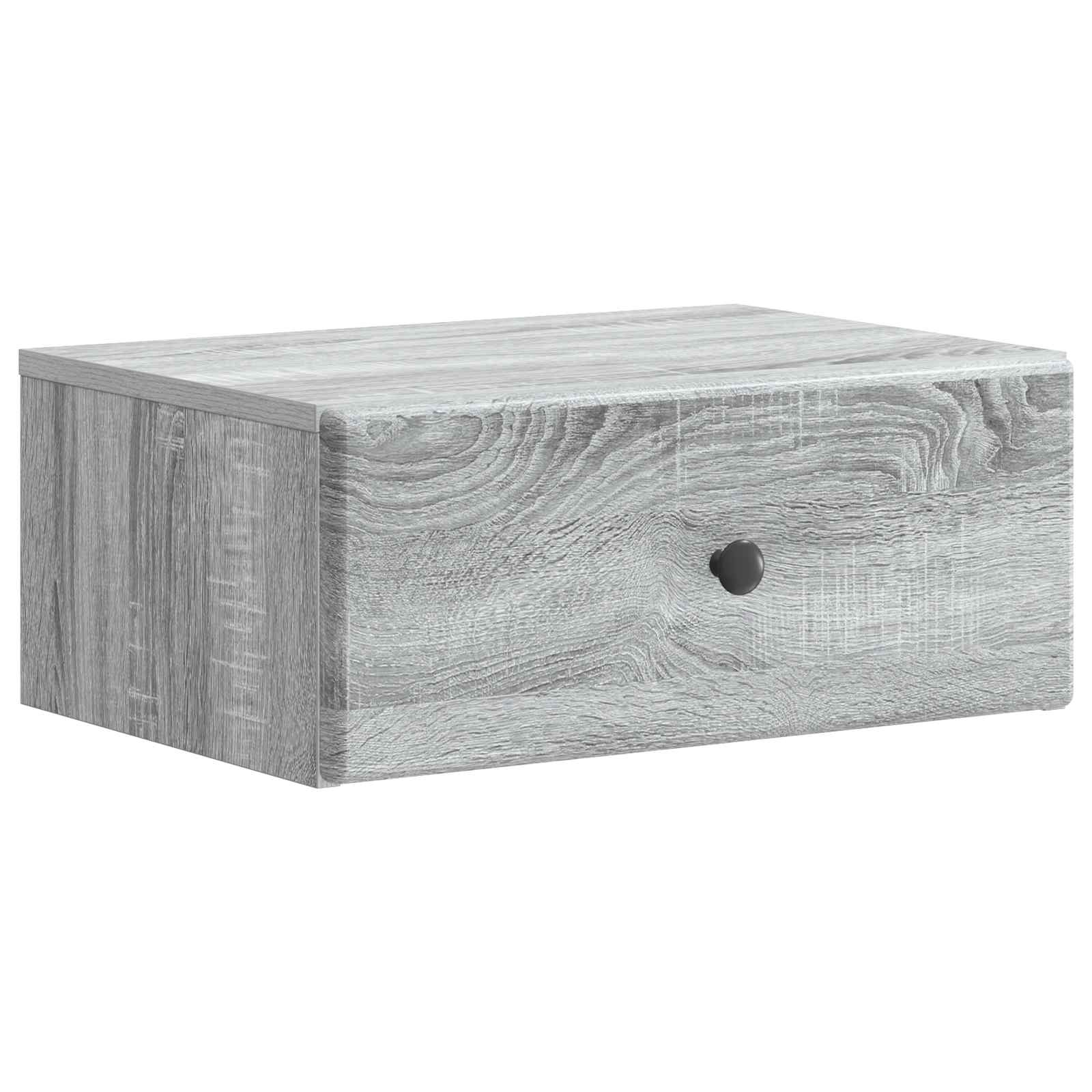 vidaXL Wall-Mounted Bedside Cabinet 2 pcs Grey Sonoma 5
