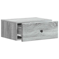 vidaXL Wall-Mounted Bedside Cabinet 2 pcs Grey Sonoma 6