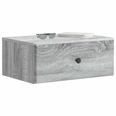 vidaXL Wall-Mounted Bedside Cabinet 2 pcs Grey Sonoma 3