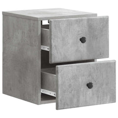 vidaXL Wall-Mounted Bedside Cabinet Concrete Grey 34.5 x 33 x 40 cm 4
