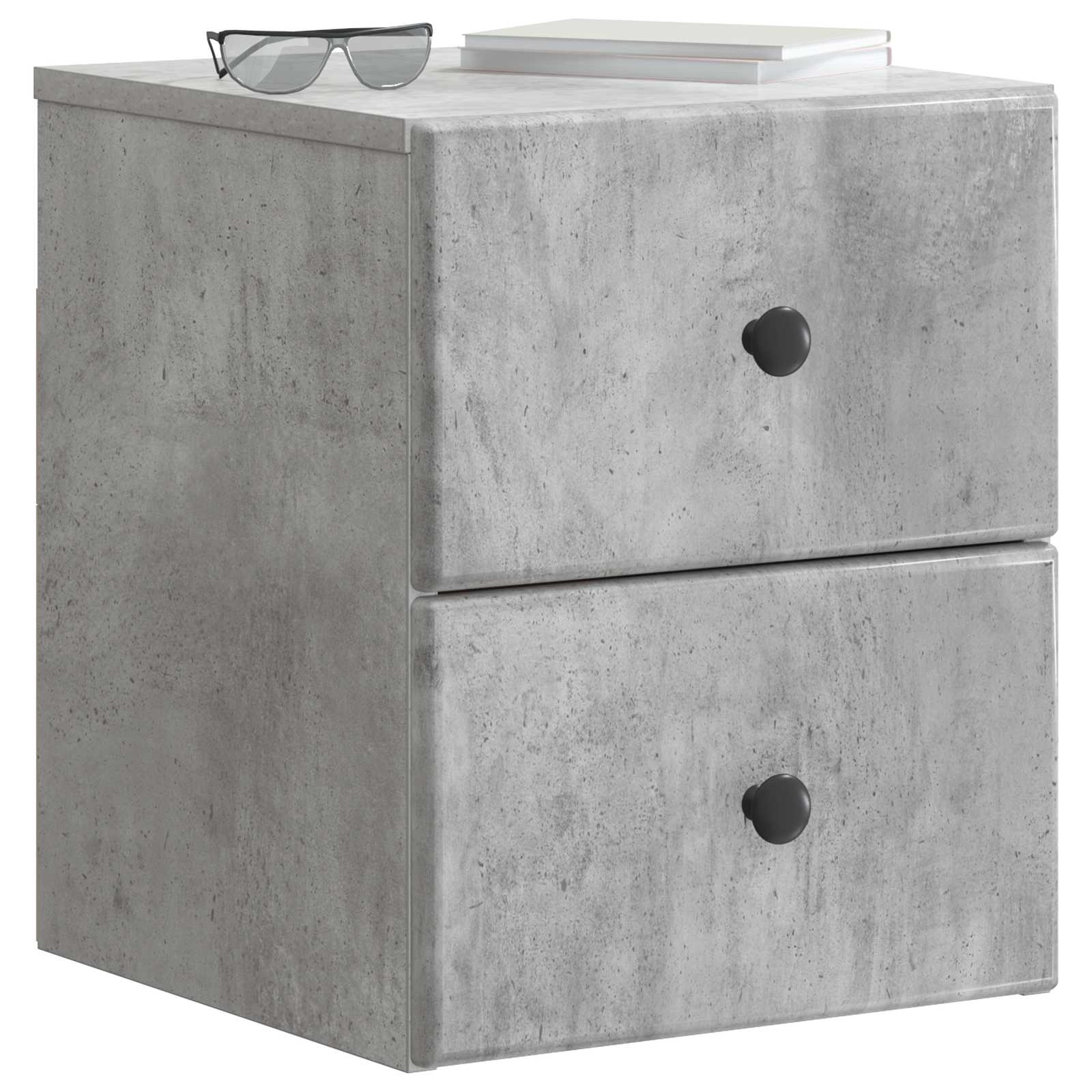 vidaXL Wall-Mounted Bedside Cabinet Concrete Grey 34.5 x 33 x 40 cm 3