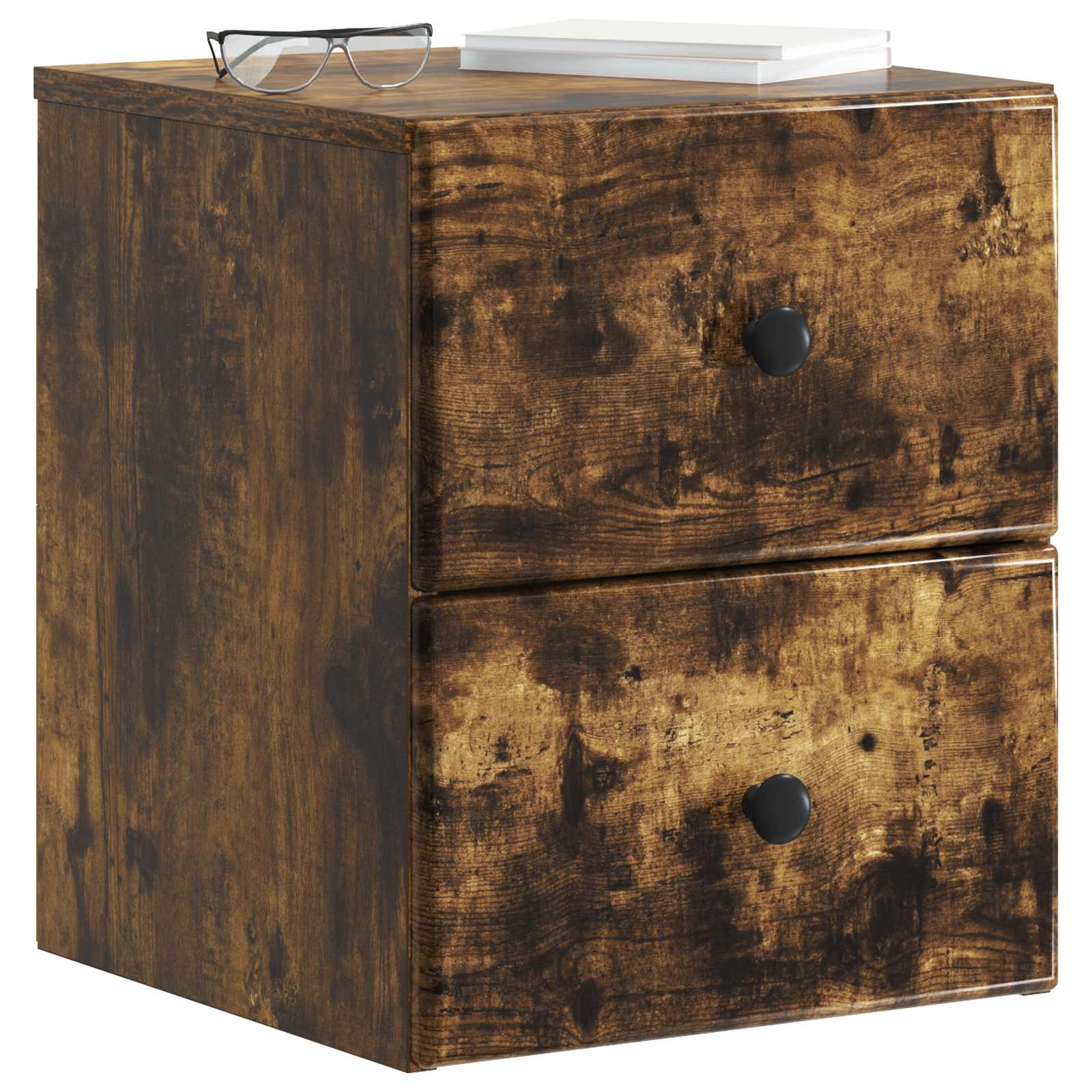 vidaXL Wall-Mounted Bedside Cabinet Smoked Oak 34.5 x 33 x 40 cm 3