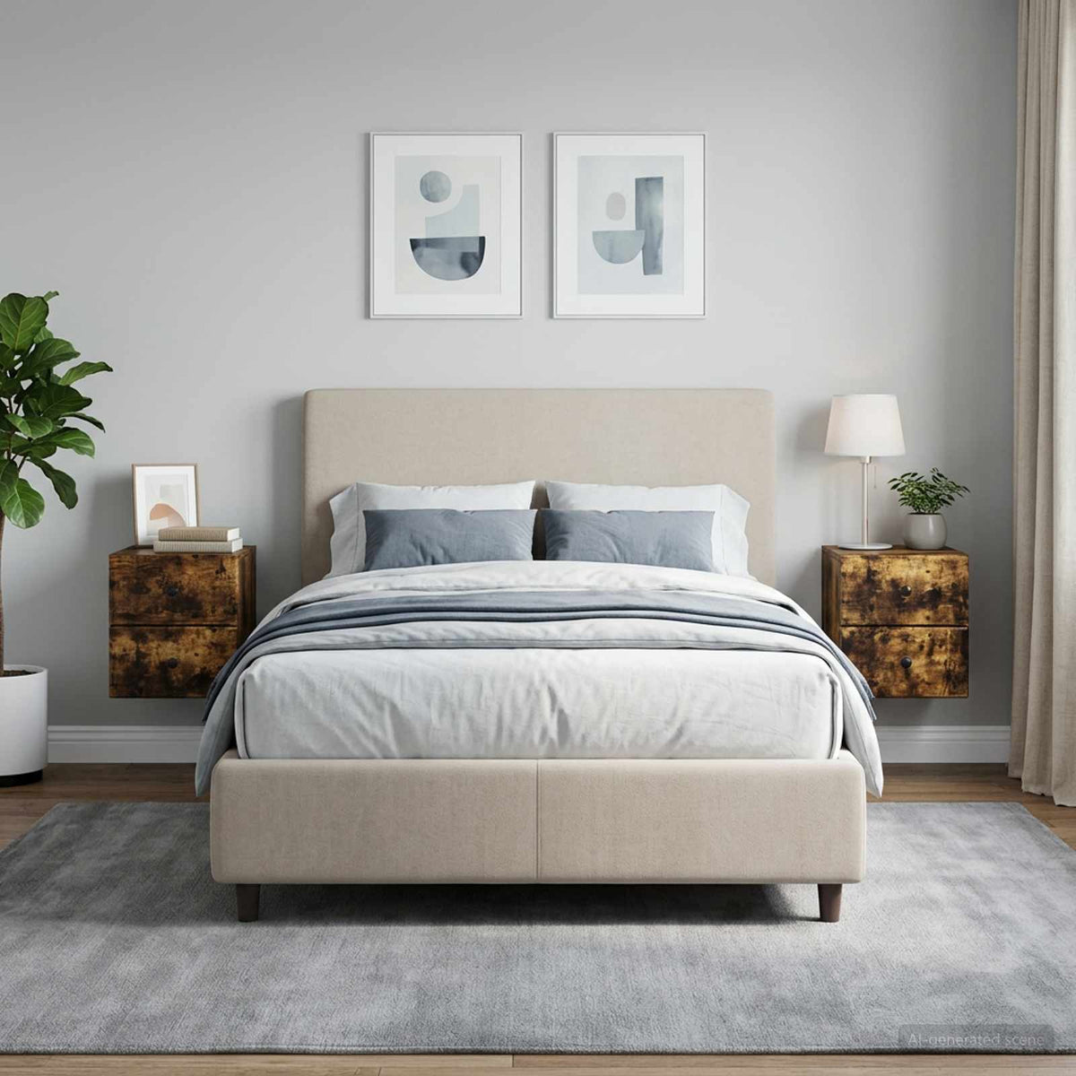 vidaXL Wall-Mounted Bedside Cabinet 34.5 x 33 x 40 cm