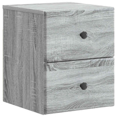 vidaXL Wall-Mounted Bedside Cabinet Grey Sonoma 34.5 x 33 x 40 cm 2