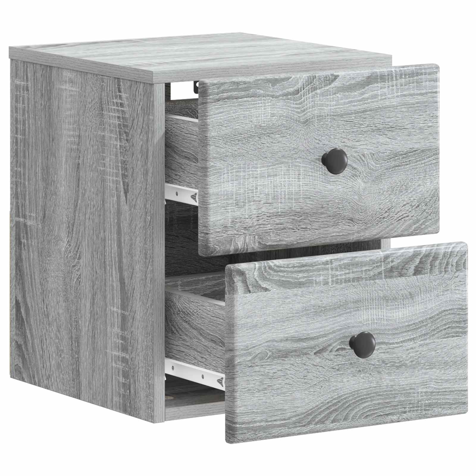 vidaXL Wall-Mounted Bedside Cabinet Grey Sonoma 34.5 x 33 x 40 cm 4